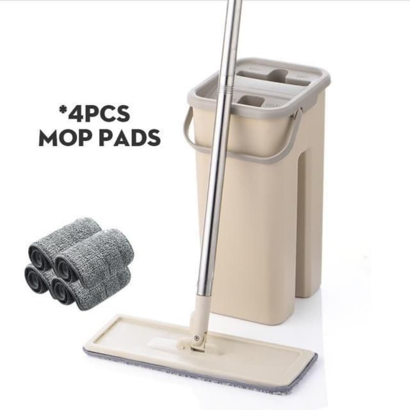 Flat Mop Home Cleaner With Basket