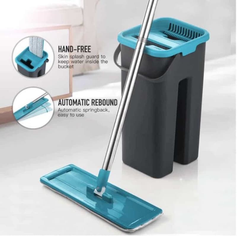 Flat Mop Home Cleaner With Basket