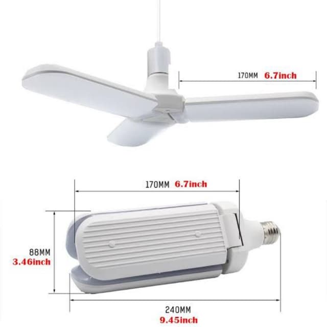 LED Fan Garage Light 3FT Foldable