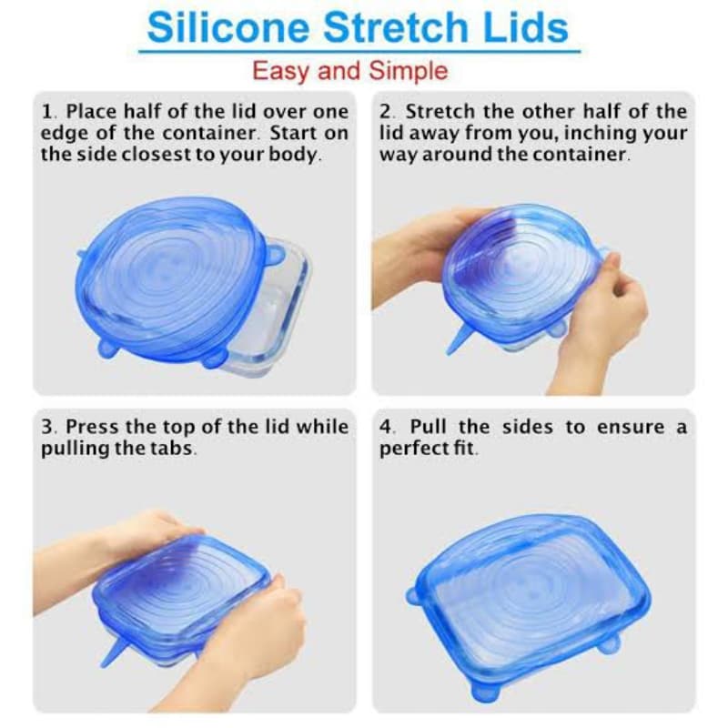 Silicone Lids 6 Pcs Set In Different Sizes