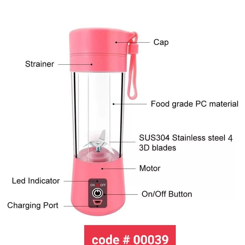 6 Blade USB Portable Rechargable Juicer Blender