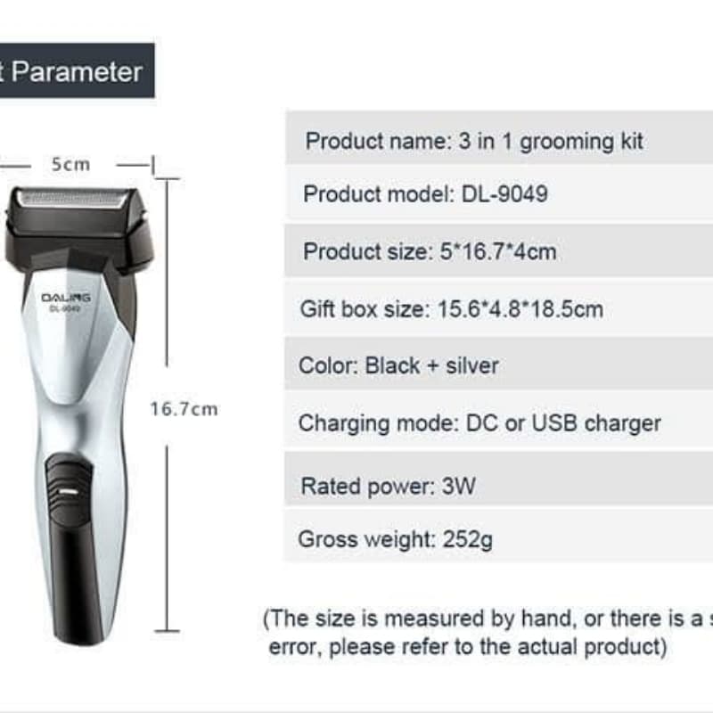 Daling Multi Function Purpose 3 In 1 Rechargable Trimmer