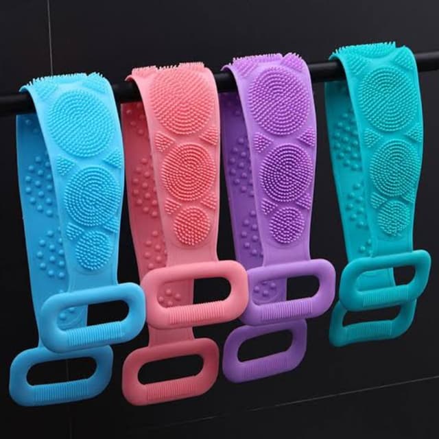 Silicone Double Sided Long Handled Bathing Mud Towel
