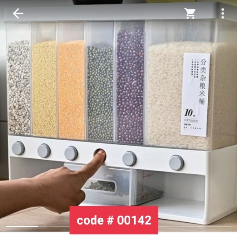 10KG Sealed Food Storage Box Rice & Cereal Dispenser 6 Moisture Proof Plast