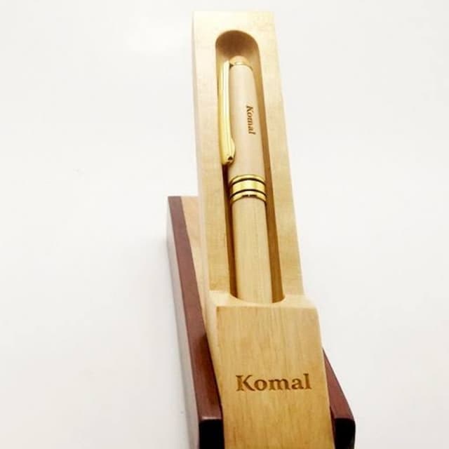 Wooden Made Pen With Case/ With Embosed Name