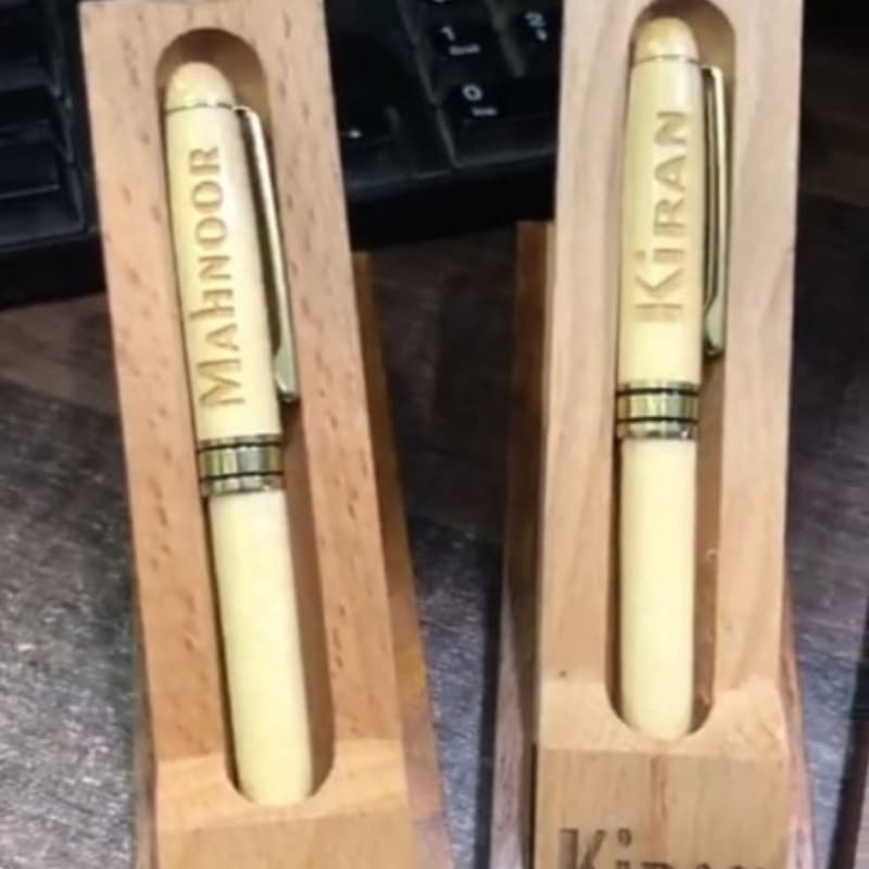 Wooden Made Pen With Case/ With Embosed Name
