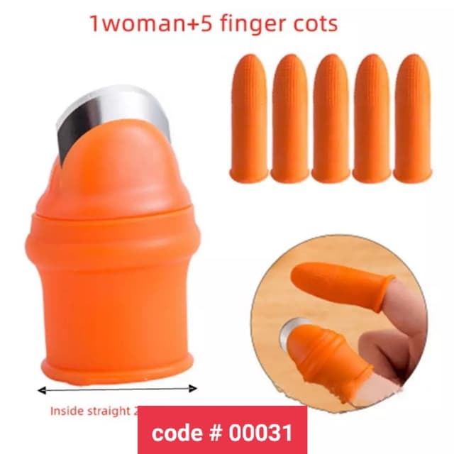 Mirchi And Vegi Thumb Knife 6 Pcs Set With Finger