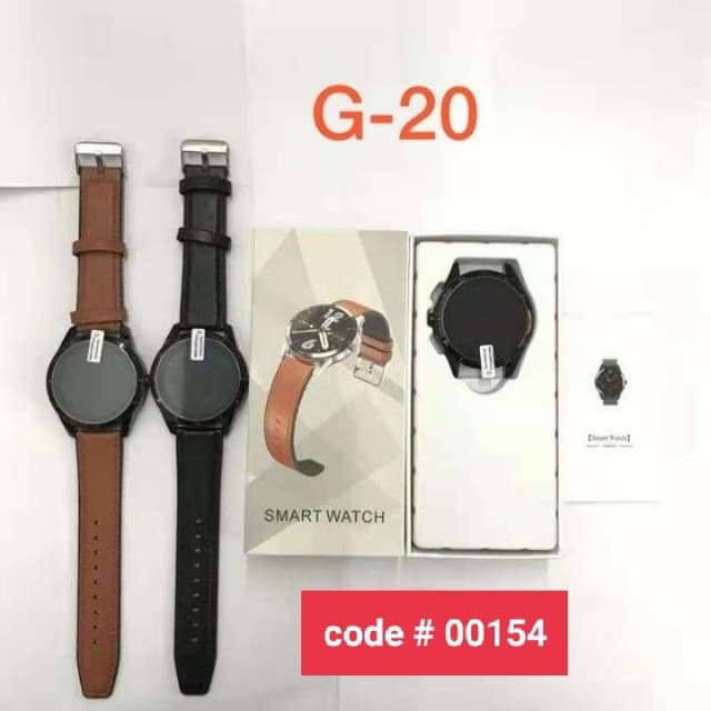 G20 Smart Watch Metal Case Leather Strap, iPhone Connect With Calling