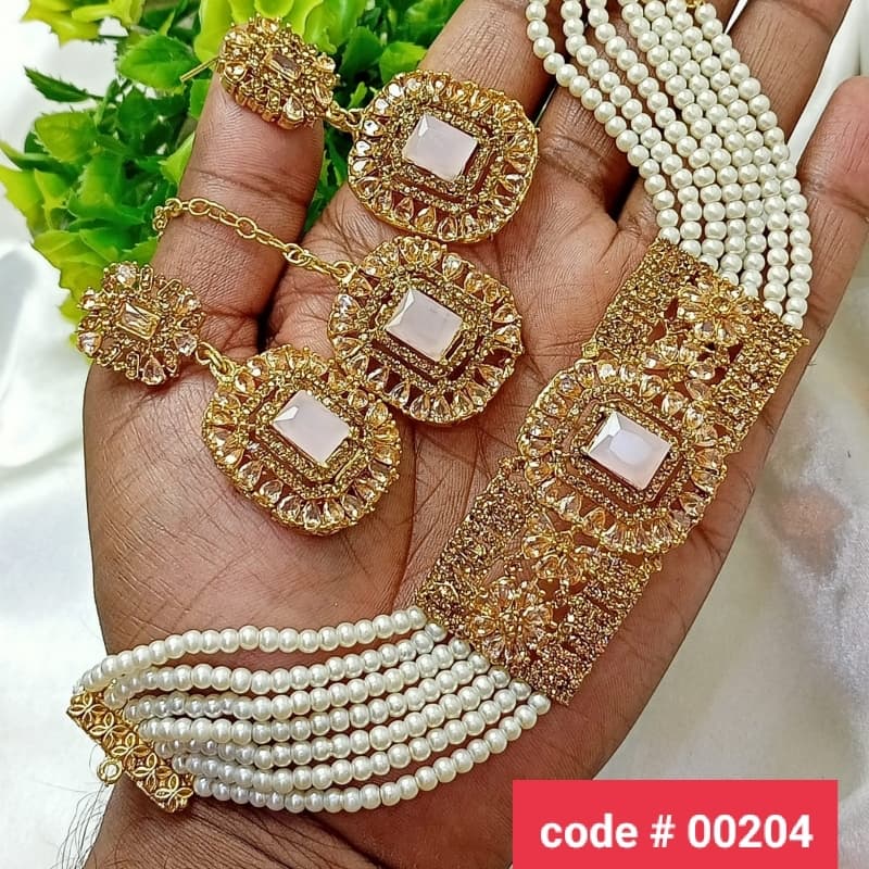 Manjoos Choker Globand/ Zarcon Stone/ 10 Colors Available Best Quality