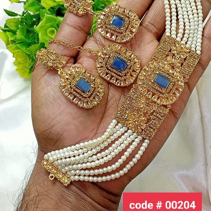 Manjoos Choker Globand/ Zarcon Stone/ 10 Colors Available Best Quality