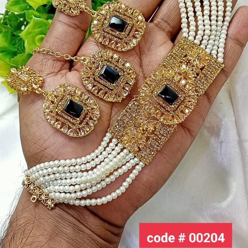 Manjoos Choker Globand/ Zarcon Stone/ 10 Colors Available Best Quality