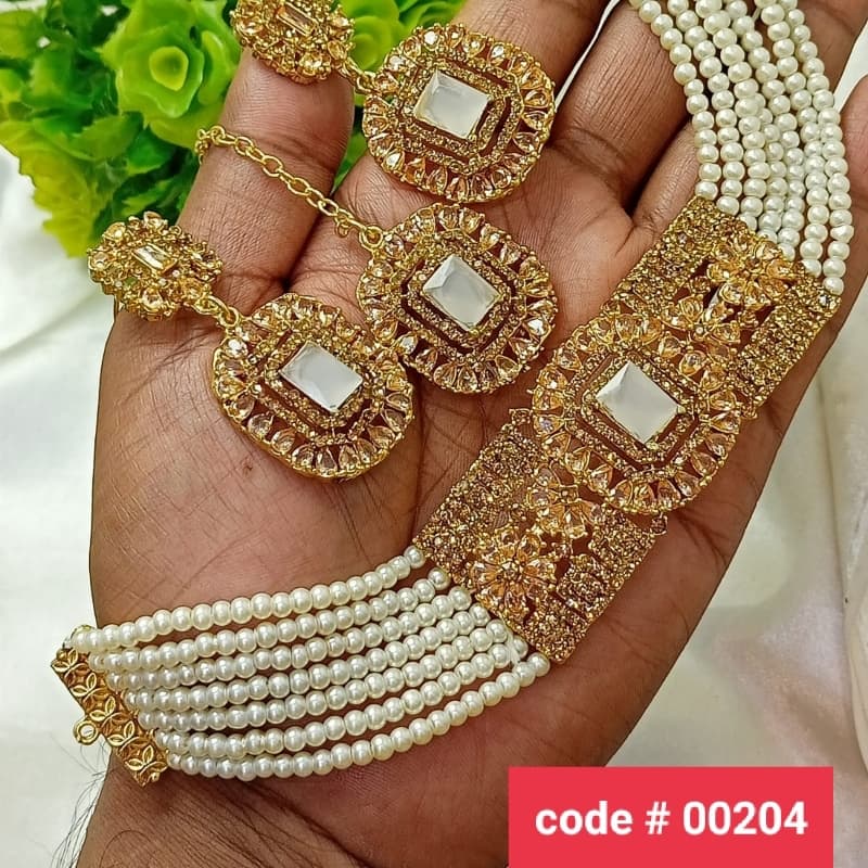Manjoos Choker Globand/ Zarcon Stone/ 10 Colors Available Best Quality