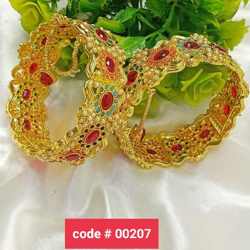 Manjoos Kara Pair Zarcon Stone Openable A one Quality Nauratan Multi