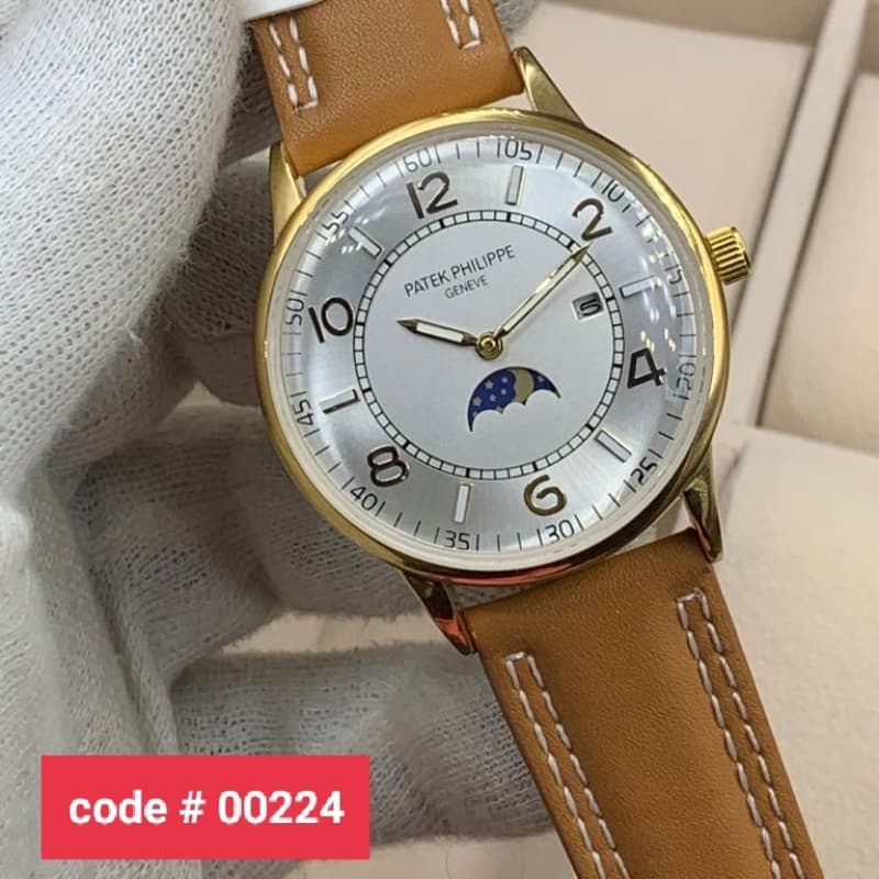 Patek Philippe Gents Belt Watch Date Working Monograph Working Leather Stra