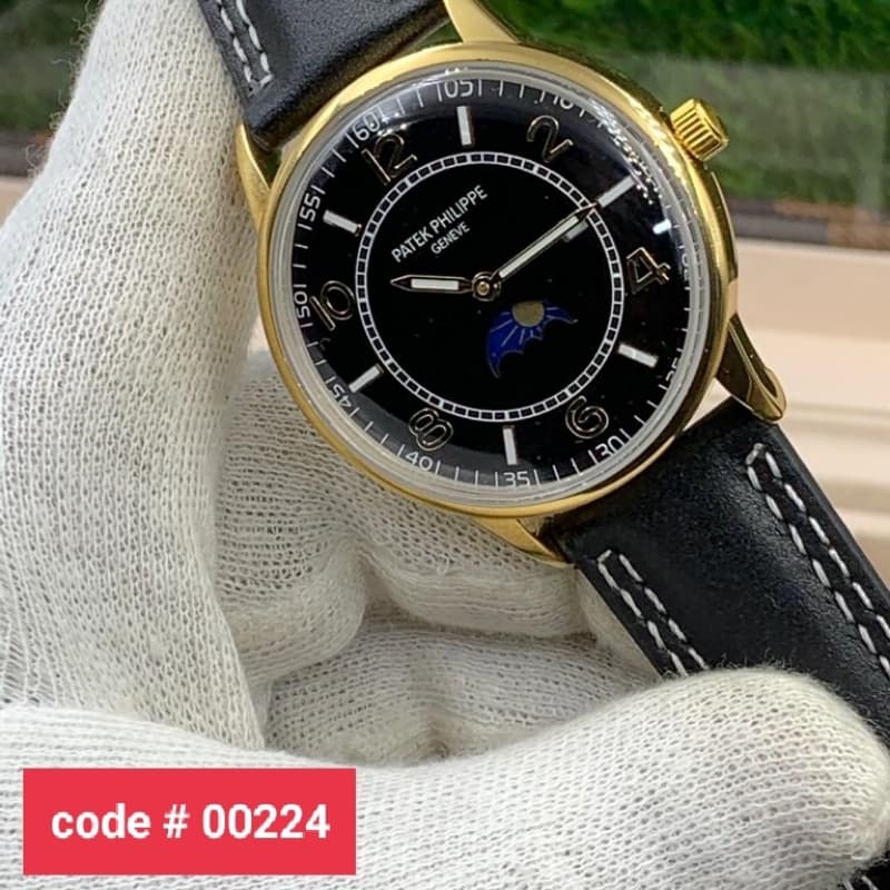 Patek Philippe Gents Belt Watch Date Working Monograph Working Leather Stra