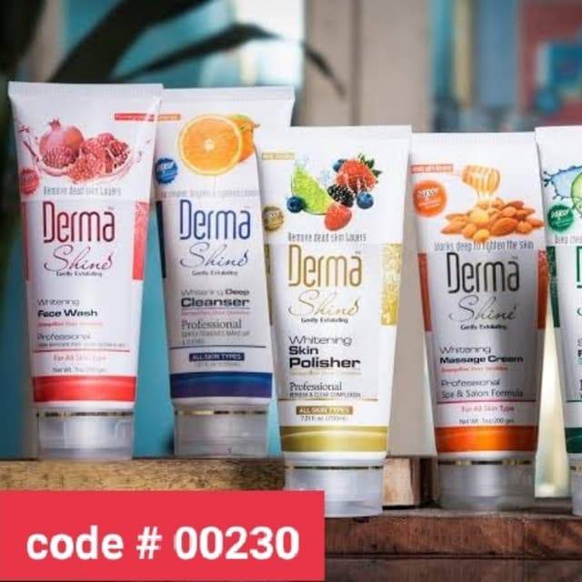 Derma Whitenig Face Wash/ Cleanser/ Skin Polish/ Massage Cream/Faical Mask/