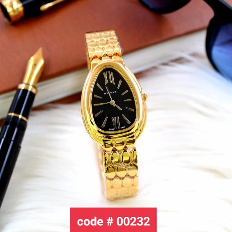BVLGARI Women With Beautiful Chain Watch/ Different Dial Colours Available