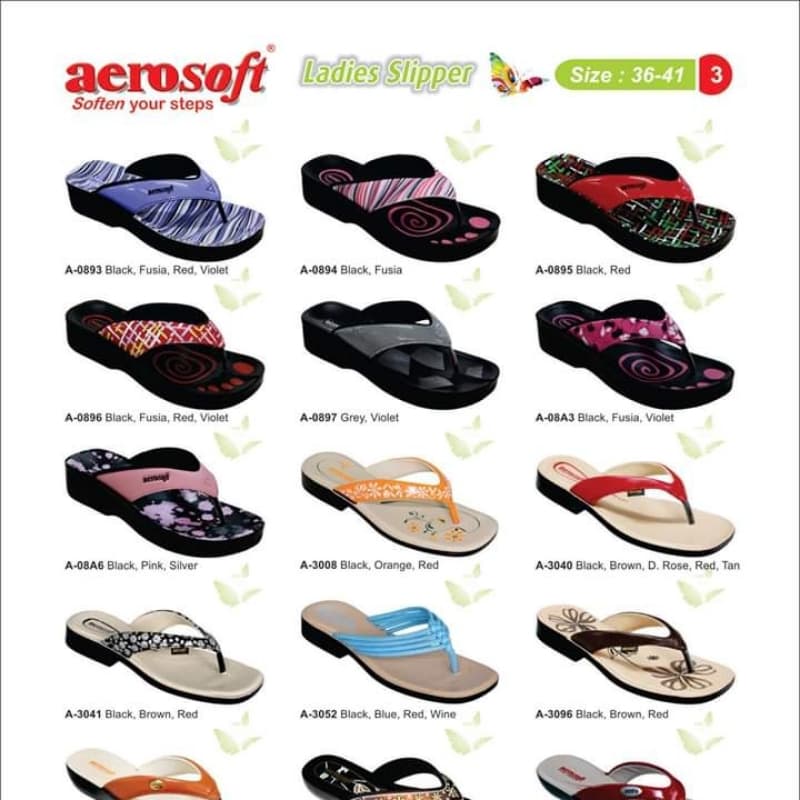 AeroSoft Ladies Comfort Slippers With Different Color & Design